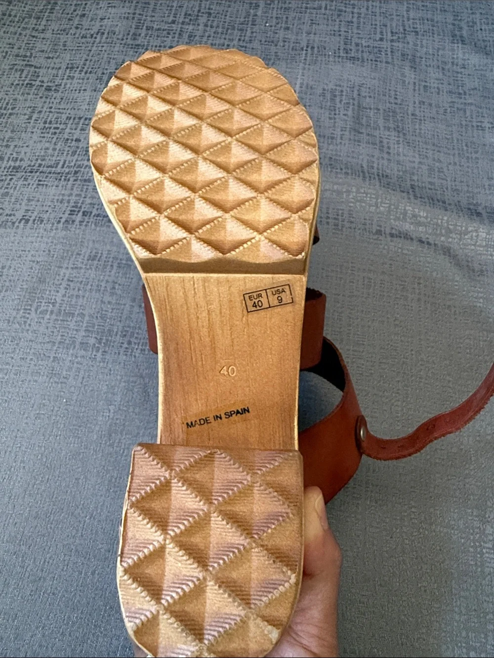 Musse & Cloud Tan Triple-Strap Platform Sandals